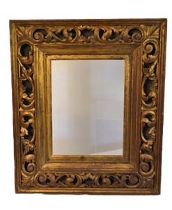 Italian Scrolled Carved Wood Giltwood Frame