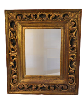 Italian Scrolled Carved Wood Giltwood Frame