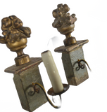 Italian, Pair of small Carved gilt wood sconces