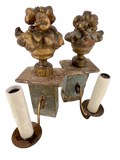 Italian, Pair of small Carved gilt wood sconces