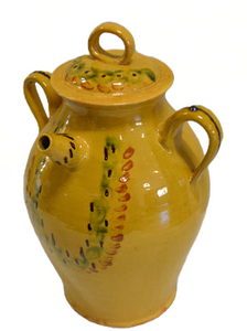 Large Covered Earthenware Water Jug