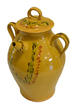 Large Covered Earthenware Water Jug