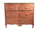 Louis XIV Commode Painted Ox Blood Red