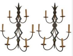 Mid 20th Century Pair Of Iron Sconces