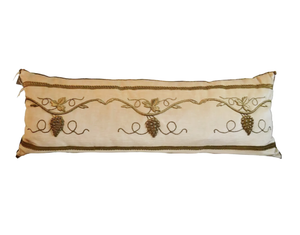 Antique Raised Gold Metallic Embroidery Pillow