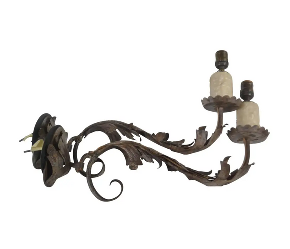 Italian,Pair of 18th C.  Wrought Iron Wall Sconces