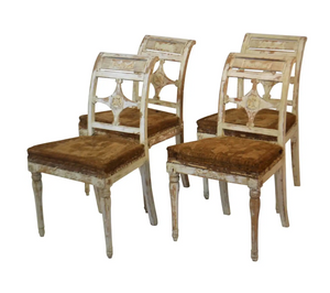 Four Painted Swedish Chairs