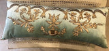 Antique Ottoman Empire Mint Velvet Pillow