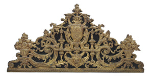 Pressed Brass and Ebonized Wood Crest