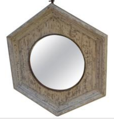 Antique French Pentagonal Signal Mirror