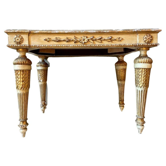 18th C. Marie Antoinette Carved Giltwood Table
