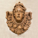 Continental Carved Walnut Garden Cartouche Figure